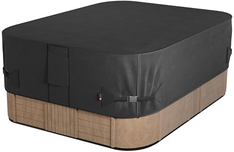 iBirdie wasserdichte rechteckige Whirlpool-Abdeckung für den Außenbereich, 215,9 x 195,6 cm, passend für 84 x 76 oder 83 x 75 oder 82 x 74 SPA 600D, strapazierfähig, rechteckig, wetterfest,