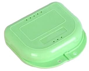 1 x Zahnprothesen-Aufbewahrungskoffer, Zahnpflege-Box, Mundschutz, Behälter, Versorgungsablage, Zahnmedizin-Zubehör, 7 Farben optional (Farbe: Grün)