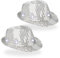 Relaxdays Pailletten Hut 2er Set, mit 6 LEDs, 3 Leuchtmodi, Glitzer, Männer & Frauen, Partyhüte, Silvesterhüte, silber