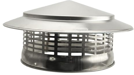 Gralara Kamin-Schornsteinkappe, Kappe für Holzscheitbrenner, Regenschutz, regensichere Schornsteinabdeckung, Entlüftungsabdeckung außen, Edelstahl, Innendurchmesser 200 mm