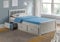 Humza Amani Mission Wooden Bed 3FT, Single Waxed Pine Guest Bed with Underbed Storage Drawers and Slatted Headboard (Grey, Single)