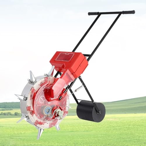 NTDMSFWM Hand-Push Roller Seeder Garden Seeder Agricultural Seeds Dispenser Hand Seed Spreader with 10 Nozzles for Soy Peanut Corn Cotton