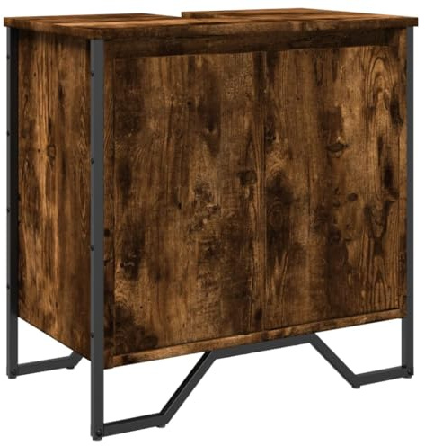 vidaXL Bathroom Sink Cabinet Smoked Oak 60x35x60 cm Engineered Wood