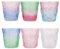 TRESV Set de 6 Vasos de cristal agua de Colores, Vasos de Cristal de 300 ml Multicolor y Transparentes, Aptos para Lavavajillas (Vaso 300ml)