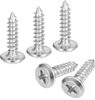 sourcing map M4x16mm Flat Head Phillips Drive Self Tapping Screws, 304 Stainless Steel Cross Drive Fastener Screws, Silver, Pack of 25
