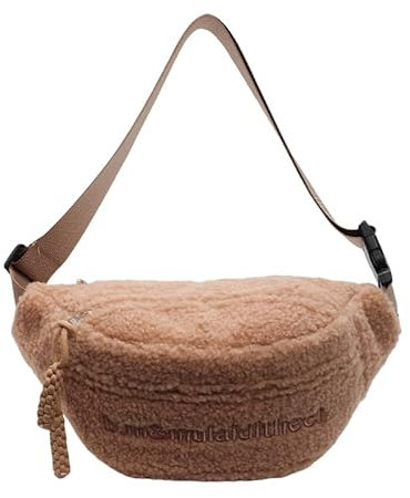 GETBSTOOP Teddyfell-Tasche, weiche, modische Hüfttaschen, lässige, vielseitige Hüfttasche, Verstellbarer Gürtel, Umhängetasche, Teddy-Tasche, Bauchtaschen, Gürteltasche, for Mädchen, Frauen,