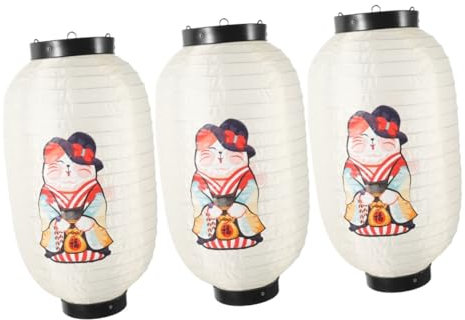 Warmhm 3st Japanische Laterne Sushi-süßigkeiten Dekorationen Für Ramen Papierlampe Chinesische Laterne Lampen Laternenstab Solarlaterne Aus Rattan Lichtleiste China Stern Sushi-kit Metall