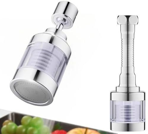 Wasserfilter wasserhahn,blitzel Wasserfilter PureStream Reines und sauberes Wasser 360° Wasserhahn,transparenter Wasserfilter für Küche, Bad & Spüle (Das 316-Filterelement muss nicht ausgetauscht werd