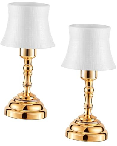 OSALADI 2stücke Mini-tischlampe aus Hochwertigem Material als Spielhaus-Dekoration und Foto-Requisite Detailreiches Design für Romantische Atmosphäre in Mini-szenen-Accessoires Leicht
