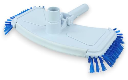 HERSIG - Cabezal Limpiafondos Flexible Manual para Piscina con Peso y Cepillos Laterales para Limpieza de Esquinas y Fondos Curvos con Conexión Universal