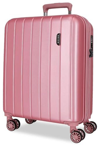 MOVOM Wood Valise Cabine Rose 40 x 55 x 20 cm Rigide 2,8 kg Fermeture TSA ABS 2,8 kg 37 L Extensible Bagage à Main, Rose, Talla única, Valise Cabine