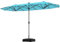 KOMFOTTEU Parasol de Jardin double 4 x 2 m avec LED, Parasol rectangulaire avec Manivelle et Base, Parasol d’Extérieur pliable, Hauteur 240cm, pour Patio, Piscine, Terrasse, Café, Cour (Turquoise)