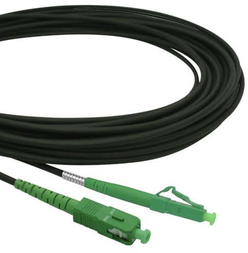 Conectra® - Glasfaserkabel gepanzert | OS2 | LC/APC auf SC/APC | schwarz | ideal für Heimnetzwerke | passend für Deutsche Telekom, Vodafone, 1&1, Deutsche Glasfaser und viele mehr (Länge 40 Meter)