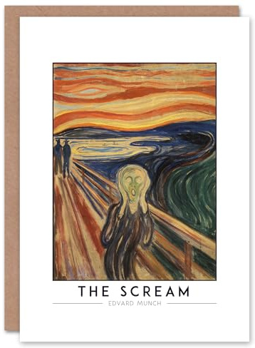 Artery8 Edvard Munch The Scream Personalised Greeting Card – Expressionist Iconic Art Card for Emotions