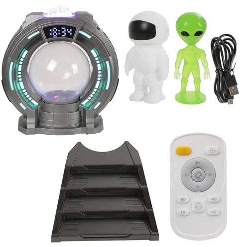 CASACLAUSI Galaxy Projector Star Projectors Northern Night Light with Clock Astronaut Alien Remote Control for Bedroom Room Ceiling Decor