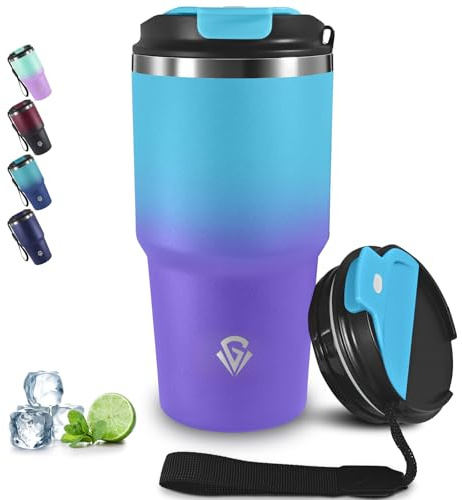 Grsta 20oz Tumbler Termico, Isolata Sottovuoto In Acciaio Inox, Termos Caffè, Tazza Termica per Bevande Calde e Fredde, A Prova di Perdite Bicchiere Termico Ermetica Portatile