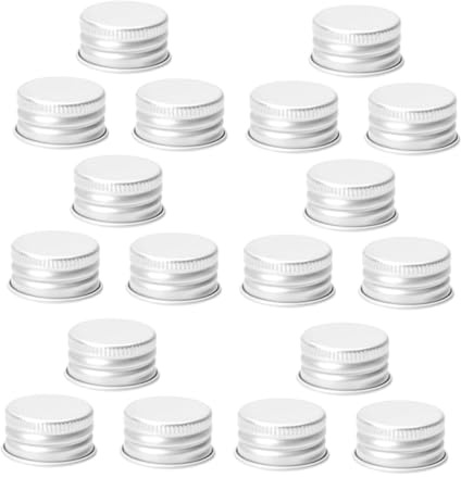DECORNIJIA 50 Stück Flaschenverschlüsse Aus Aluminium Schraubverschlüsse Für Flaschen Transparente Ersatz-Schraubdeckel Für Glasflaschen Milchflaschen Und Behälter Auslaufsicher 0.71X0.71X0.51in