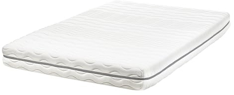 Beliani EU Single Mattress 4ft Memory Foam Filling Polyester Removable Cover White Serenity