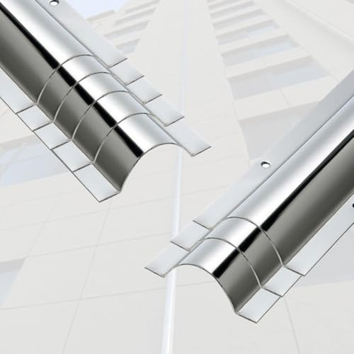kabelkanal Edelstahl-Kabelkanal-Kabelabdeckungen, Metall-Kabelabschirmungskabelabdeckung 39,4 Zoll Länge, Halbrunde Silberne(8 PCS,Outer Width 46mm)