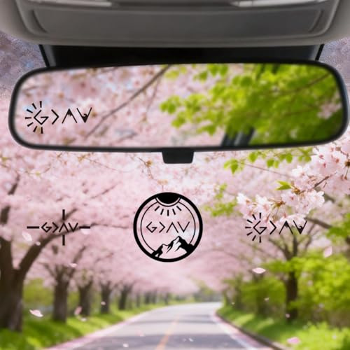 PRESSINART 6 Stück 3 Stile Rückspiegel Aufkleber Christian 1.97 Zoll Gott Ist Größer als Die Höhen Und Tiefen Autoaufkleber Für LKW Schwarz wasserdichte PVC Vinylaufkleber Für Stoßstange Laptop