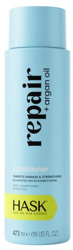HASK Repair Argan Oil Conditioner, for Dry, Damaged Hair, 473ml | Argan oil conditioner, for dry, damaged hair, repairs and restores, colour-safe, sulphate-free