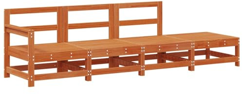 vidaXL Sectional Sofa Einheiten Wachsbraun 252 x 62 x 70,5 cm, Garten und Terrasse, moderner Modul-Sofa, rechteckige Outdoor-Sitzgruppen, Kiefer-Sitzmöbel zum Entspannen