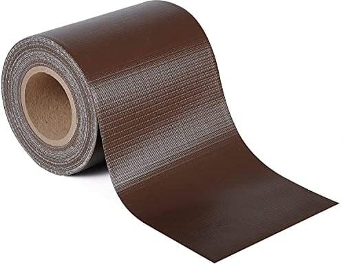 WOLTU Frangivista Recinzione in PVC, Telo Oscurante per Balcone 19cm x 35m, Strisce Protezione della Privacy per Giardino Incluse 50 clip di fissaggio, Marrone