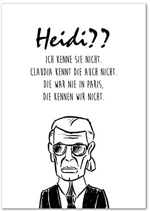 Bild, Poster, Kunstdruck, Deko, Topmodel, Abbildung zeigt Karikatur von Karl, Heidi ohne Rahmen