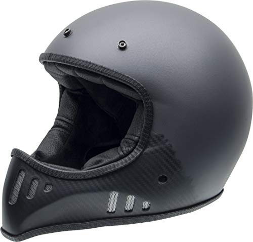 NZI Mad Carbon Offenes Gesicht Motorradhelm, Matt Antrazit, Größe XL