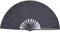 HONSHEN Großer faltbarer Hand-Rave-Fächer für Männer und Frauen, faltbare Handfächer, Chinease, japanischer Bambus-Nylon-Stoff, schwarzer Handfächer, Festival, Tanzfächer, 33 cm (schwarzer Bambus)