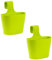 ENGELLAND 2 x Blumentopf zum Auf-Hängen, Geländertopf, Grün, Hängetopf, Balkon-Kasten, oval, Übertopf, Pflanzkasten, mit Wasserspeicher/Wasserauffangschale, 2,8 Liter