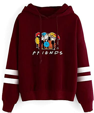 Elehui Fashion Friend Sweatshirt Hoodie Friend TV Show Merchandise Women Graphic Hoodies Pullover Funny Hooded Sweater Tops Clothes Red S
