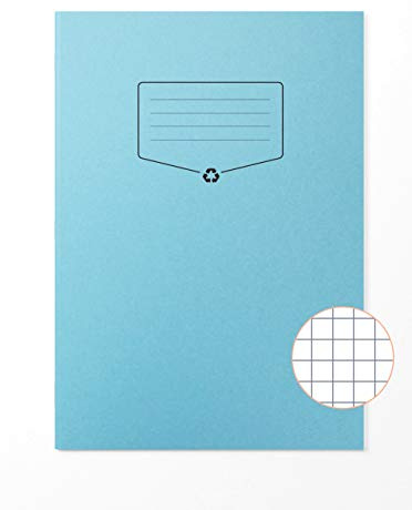 Silvine Schulheft, A4, recycelt, 7 mm kariert, 64 Seiten, Blau, 10 Stück