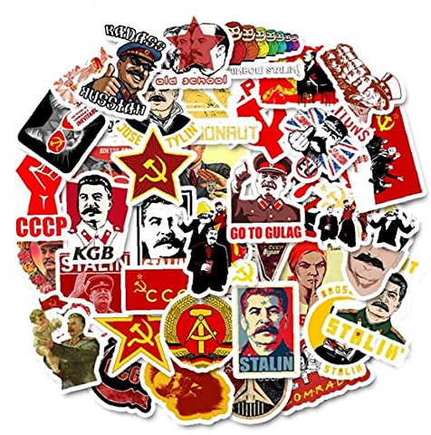 Ruluti 50pcs / Mixed Sowjetunion Stalin UDSSR CCCP Het Aufkleber Skateboard Gepäck Laptop Gitarre Lustige Graffiti Retro Aufkleber Einpacken