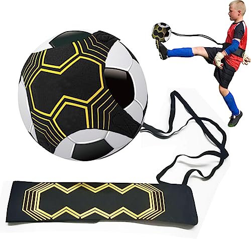 EHIOG Football Kick Trainer & Soccer Training Aid Belt, Adjustable Waist Belt for Football Training, Volleyball, Rugby Ball Practice – Solo Control Equipment for Kids & Adults (Fits Size 3/4/5 Balls)