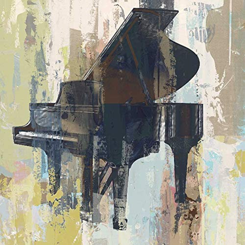 KUNSTDRUCK auf MATTE PAPIER 220gr Bluebird-Klavier W-DH - Musik quadrat Poster Image Art Print Paper Leinwand F Bild auf Papier cm_98_X_98