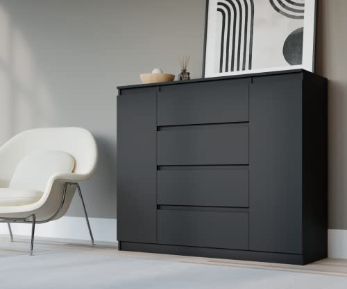 3E 3xE living.com Kommode 140 cm in Schwarz - 140 x 101 x 39 cm (B/H/T)