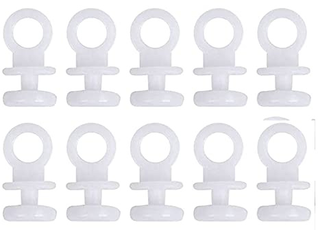Gardinenschienen-Gleiter, Laufrollen, Haken für 9 mm breite Gardinenschienen, 9 mm Durchmesser, Weiß, 100 Stück