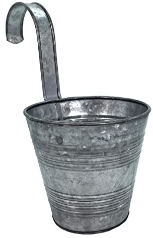 DARO DEKO Verzinkter Metall Balkon-Hängetopf - Ø16 cm - Blumentopf für stilvolle Pflanzendeko
