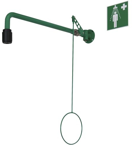 B-SAFETY | Körper-Notdusche ClassicLine | Wandmontage, grün, schwarz