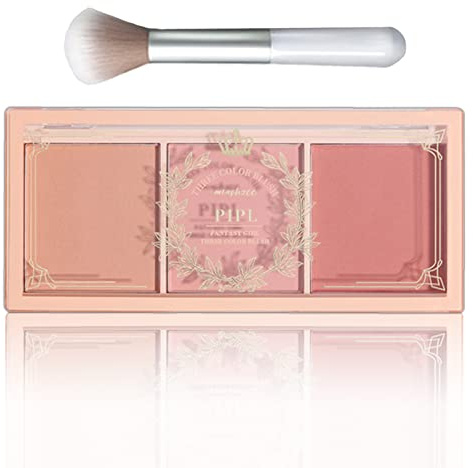 Blushers for Cheeks, 3 In 1 Color Matte Face Blush Make Up Powder, Makeup Blusher for Long-Lasting Sweat-Resistant Non-Greasy Blush Glow Matte Brighten Skin Natural Look