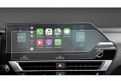 CDEFG Kompatibel mit Citroen C4 E-C4 2021-2023 2024 Navigation Schutzfolie, 4H Kratzfest 10 Zoll GPS Transparent Displayschutzfolie Auto Navi Folie C4 Zubehör 2 Stück (Navi)