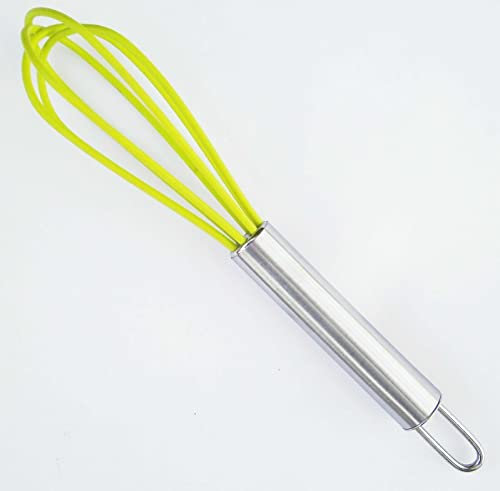 HoitoDeals Yellow Silicone Whisks Kitchen Tipped Whisk Balloon Egg Beater for Baking Cooking Mixing (1Pcs)