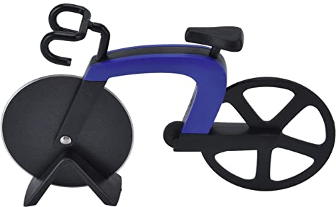Tagliapizza a Forma di Bici, Tagliapizza in Acciaio Inox Antiaderente per Cucina (Blu)