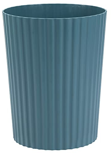 JiatuA Small Trash Can Plastic Wastebasket Round Garbage Container Bin for Bathroom, Kitchen, Bedroom, Home Office, College Dorm, Teal Blue