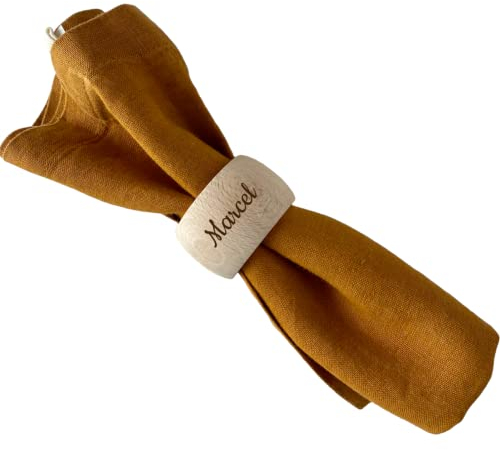 Rond de serviette en bois personnalisé pour une table raffinée | Cadeau Fête des Pères, des mères | Mariage, Anniversaire