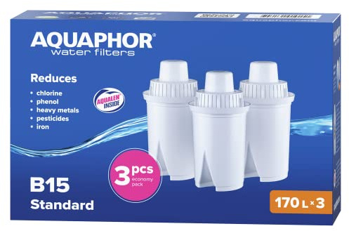 Filterkartusche CLASSIC B15 Wasserfilter-Kartusche Ersatzwasserfilter Ersatzfilter kompatibel für AQUAPHOR & BRIITA Tischwasserfilter 6er Pack