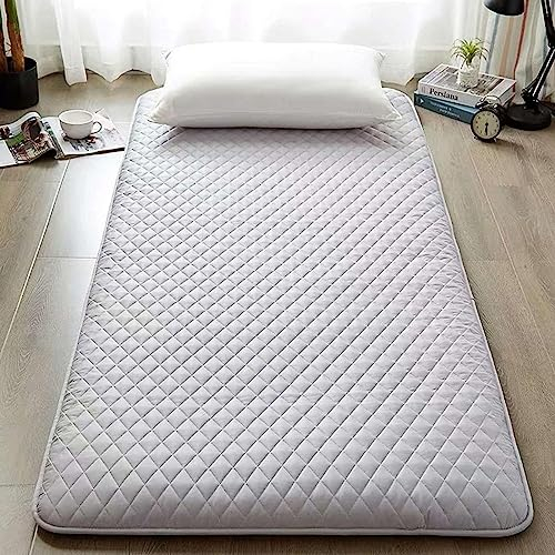 Dremdo Japanische Bodenmatratze, Japanische Futon-Matratze, Shikibuton Faltbare Tragbare Camping-Matratze, Roll Up Faltende Weiche Tragbare Schlafmatte,Grau,120x200cm