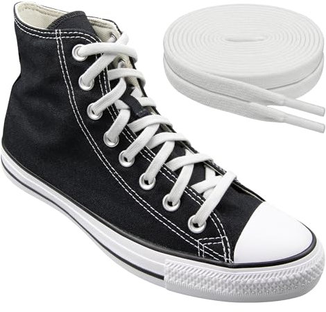 Endoto Cordones elásticos para Converse High Low Top Zapatos, Cordón de Repuesto Elastic Shoelaces Laces (Blanco, Tamaño: 62 pulgadas)