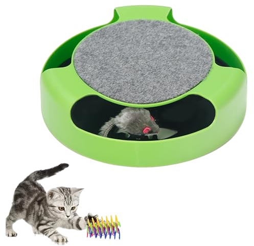 JoyPatas Juguete Interactivo para Gatos - Atrapa al Ratón (Verde)